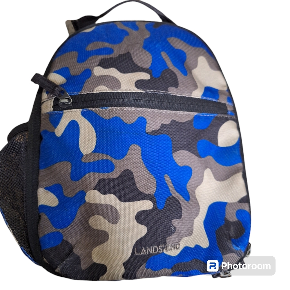 Lands End Classmate Medium Backpack & lunchbox Vibrant Sapphire Camo - Picture 6 of 15